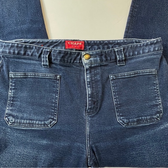 Chaps Denim Jeans Front Patch Pockets Zipper Detail at Ankle Blue Size 14 - Picture 6 of 10